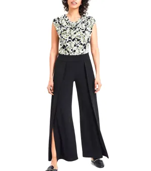 Pull-On Flyaway Wide-Leg Pants Anne Black