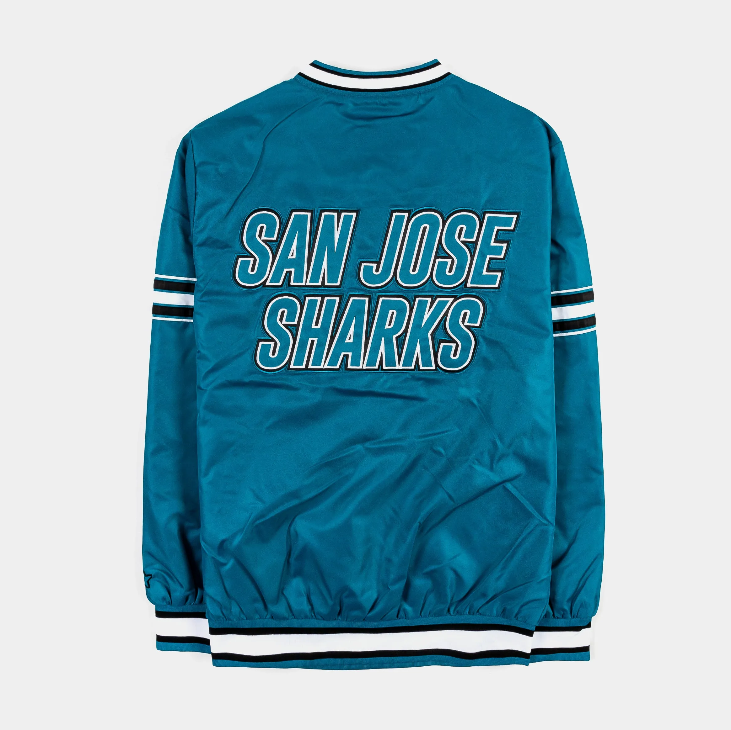 San Jose Sharks Renegade Nylon Pullover Windbreaker Mens Jacket (Teal)