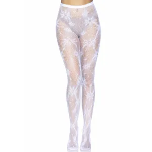 Snowflake Tights Fishnet White - Leg Avenue