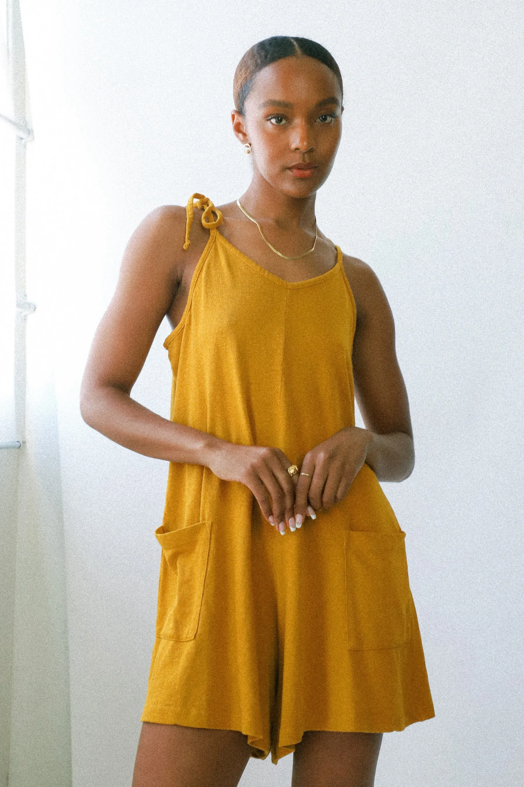 Spicy Mustard Sespe Short Romper