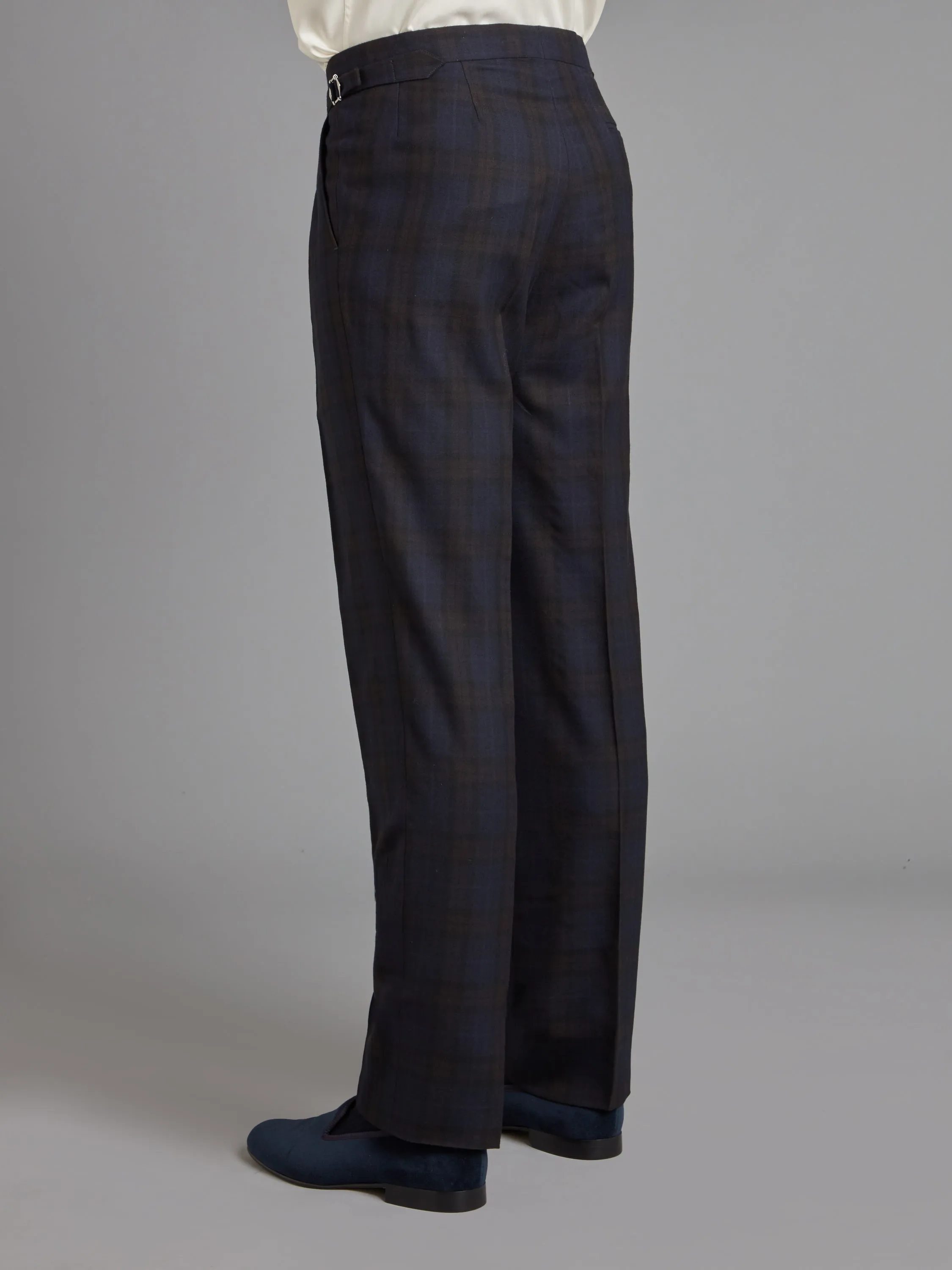 Tartan Pants - Navy Brown