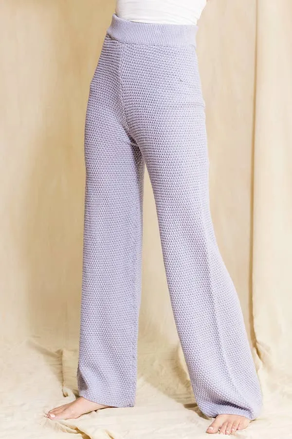 Textured Pull On Wide Legs Pants