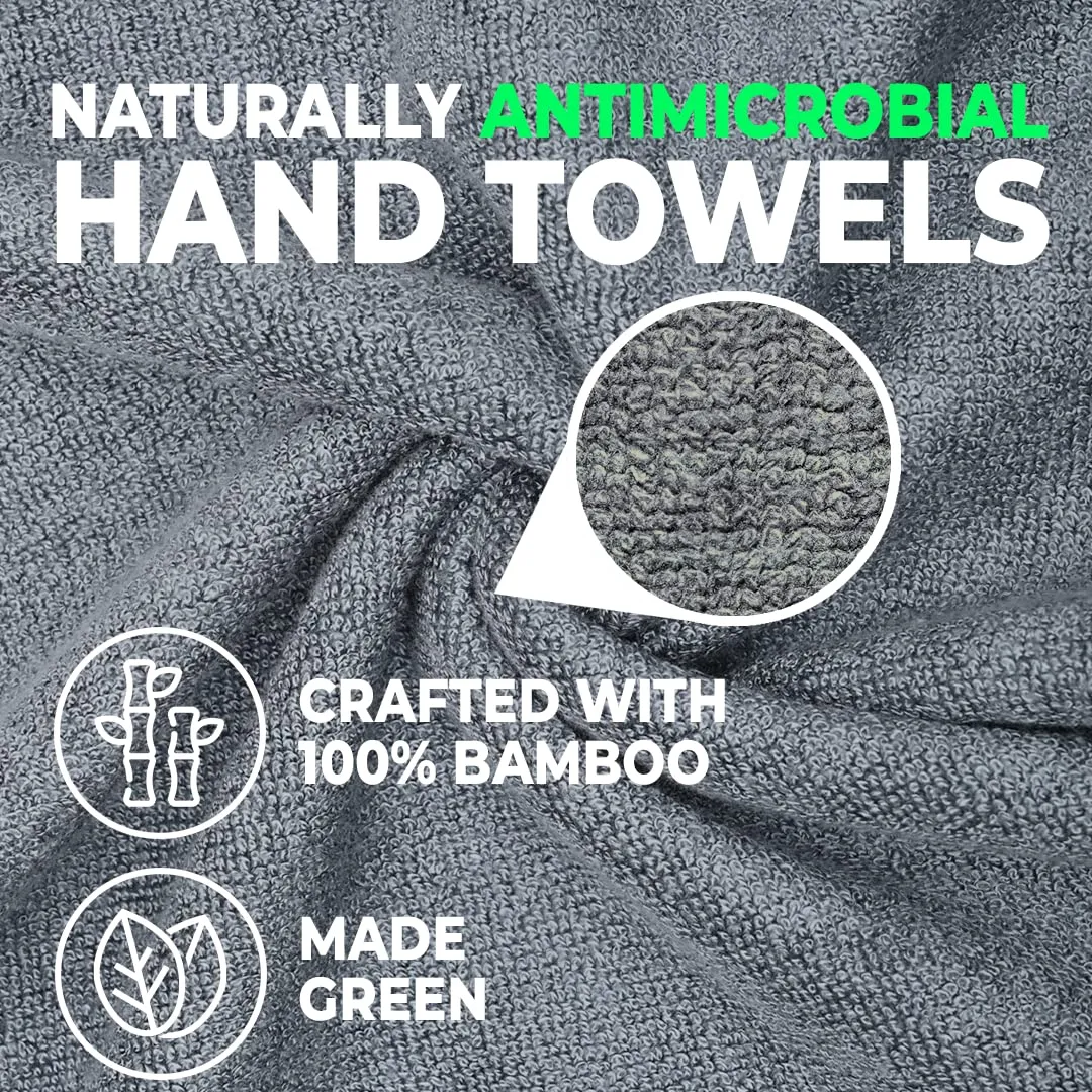 The Better Home 600GSM 100% Bamboo Hand Towel | Anti Odour & Anti Bacterial Bamboo Towel | Ultra Absorbent & Quick Drying Hand & Face Towel for Men & Women (Pack of 1, Grey)