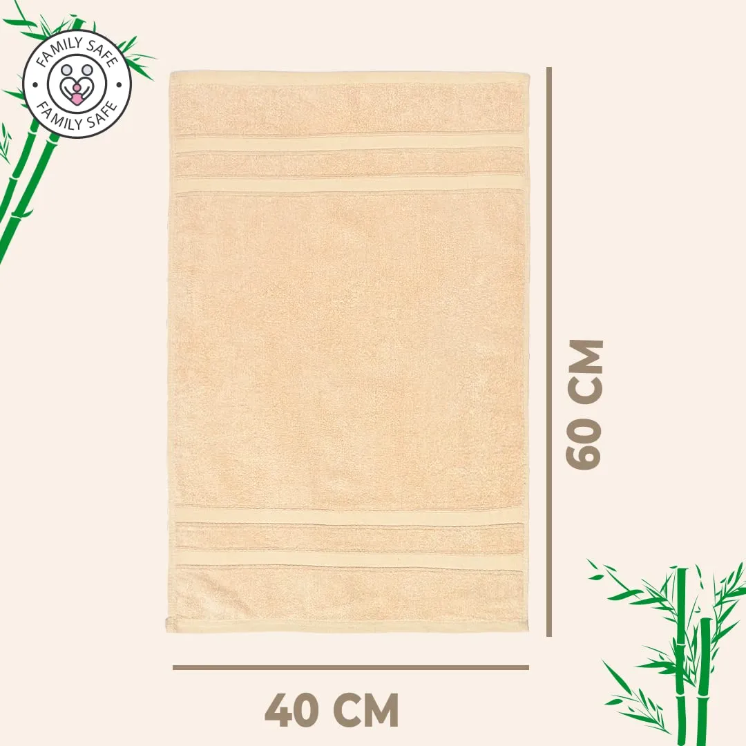 The Better Home 600GSM 100% Bamboo Hand Towel | Anti Odour & Anti Bacterial Bamboo Towel | Ultra Absorbent & Quick Drying Hand & Face Towel for Men & Women (Pack of 2, Beige)