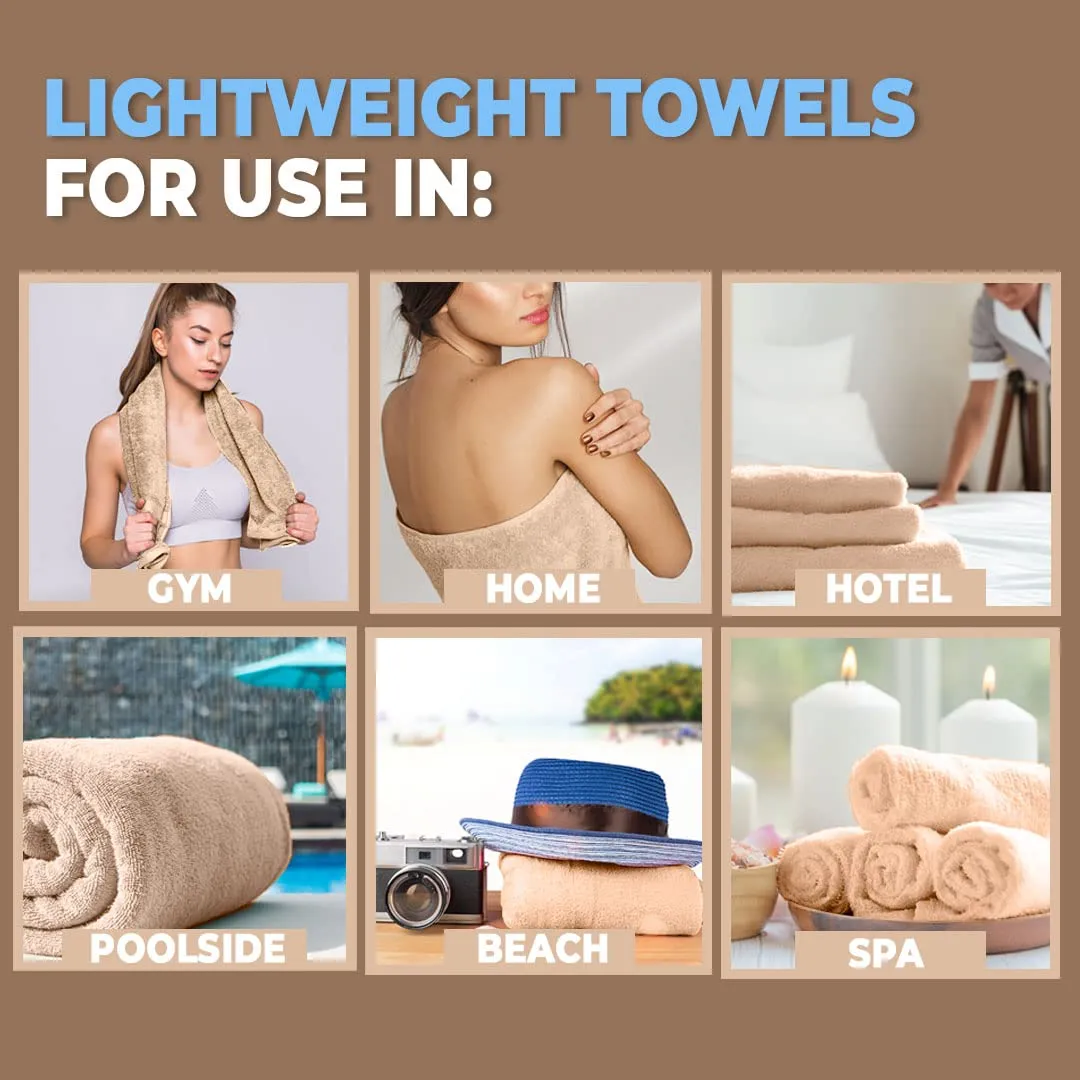 The Better Home Bamboo Bath Towel for Men & Women | 450GSM Bamboo Towel | Ultra Soft, Hyper Absorbent & Anti Odour Bathing Towel | 27x54 inches (Pack of 2, Beige   Red)