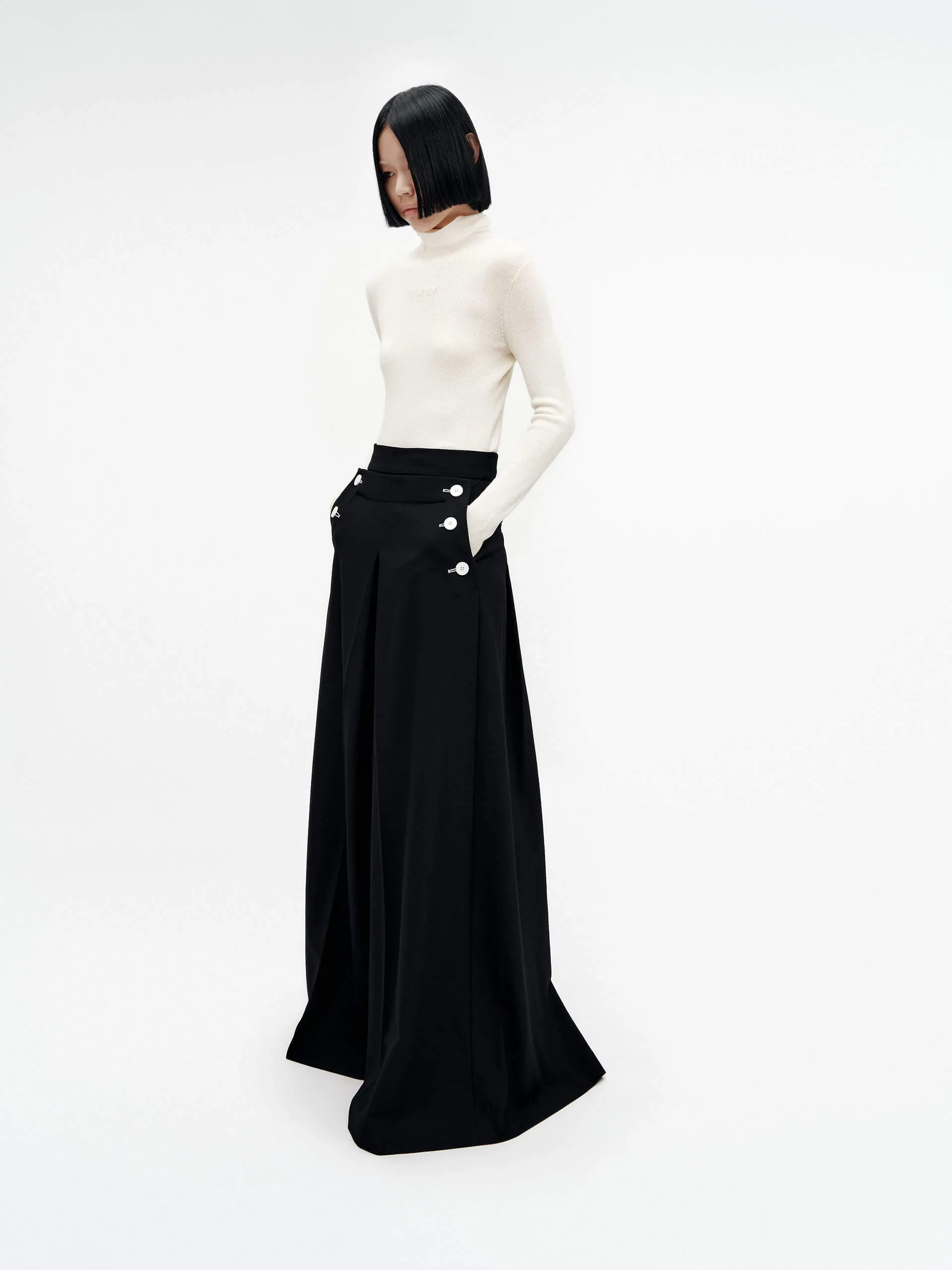 The Wide Leg Wool Pants