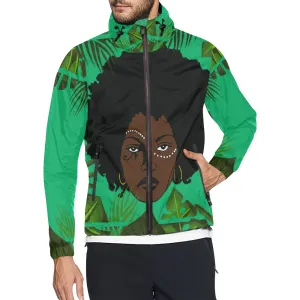 TROPICAL FACE OF FOREST Unisex All Over Print Windbreaker