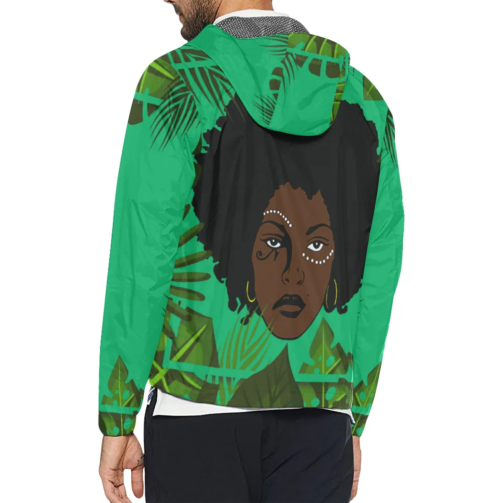 TROPICAL FACE OF FOREST Unisex All Over Print Windbreaker