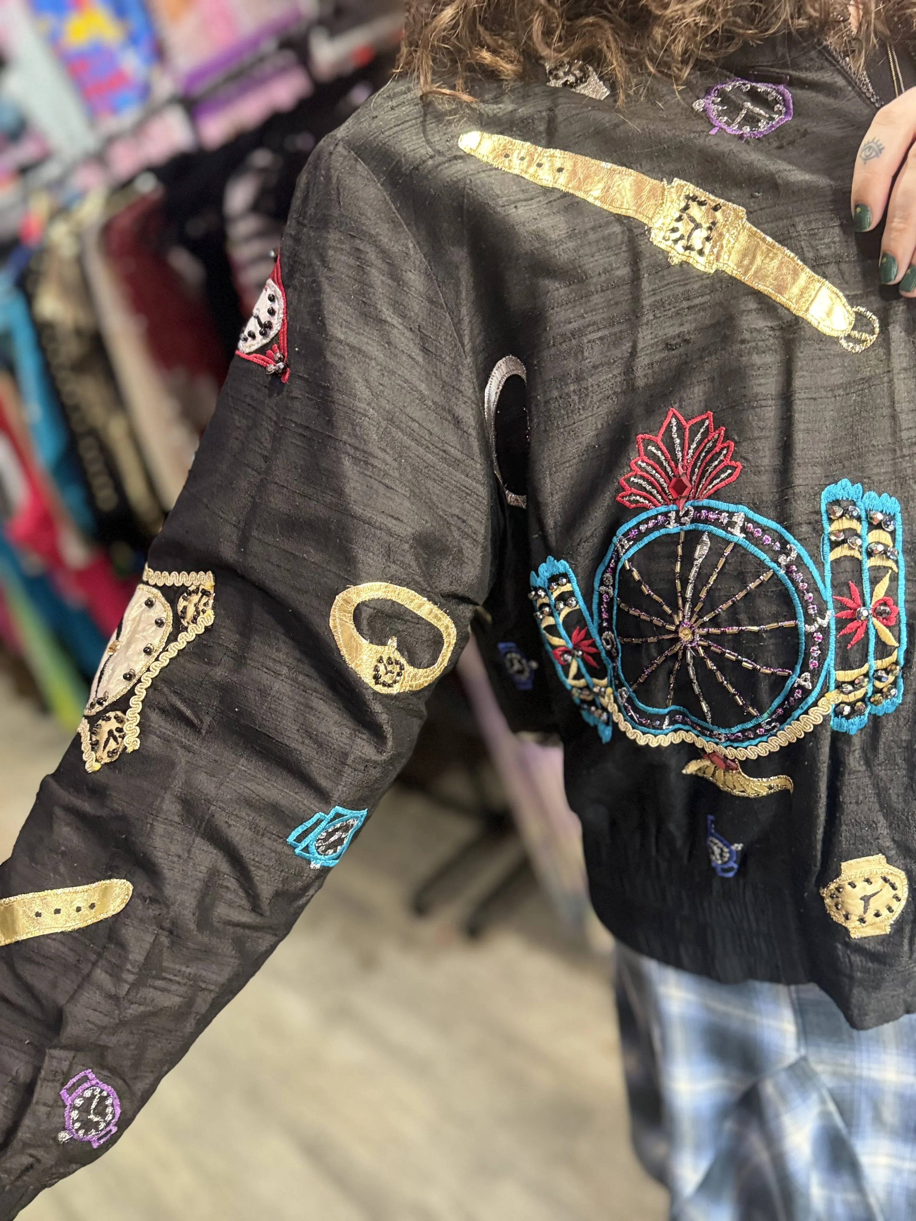 Vintage 90s Clocks and Watches Windbreaker Jacket