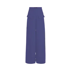 Wide Leg Stretch Pants - Ocean Blue