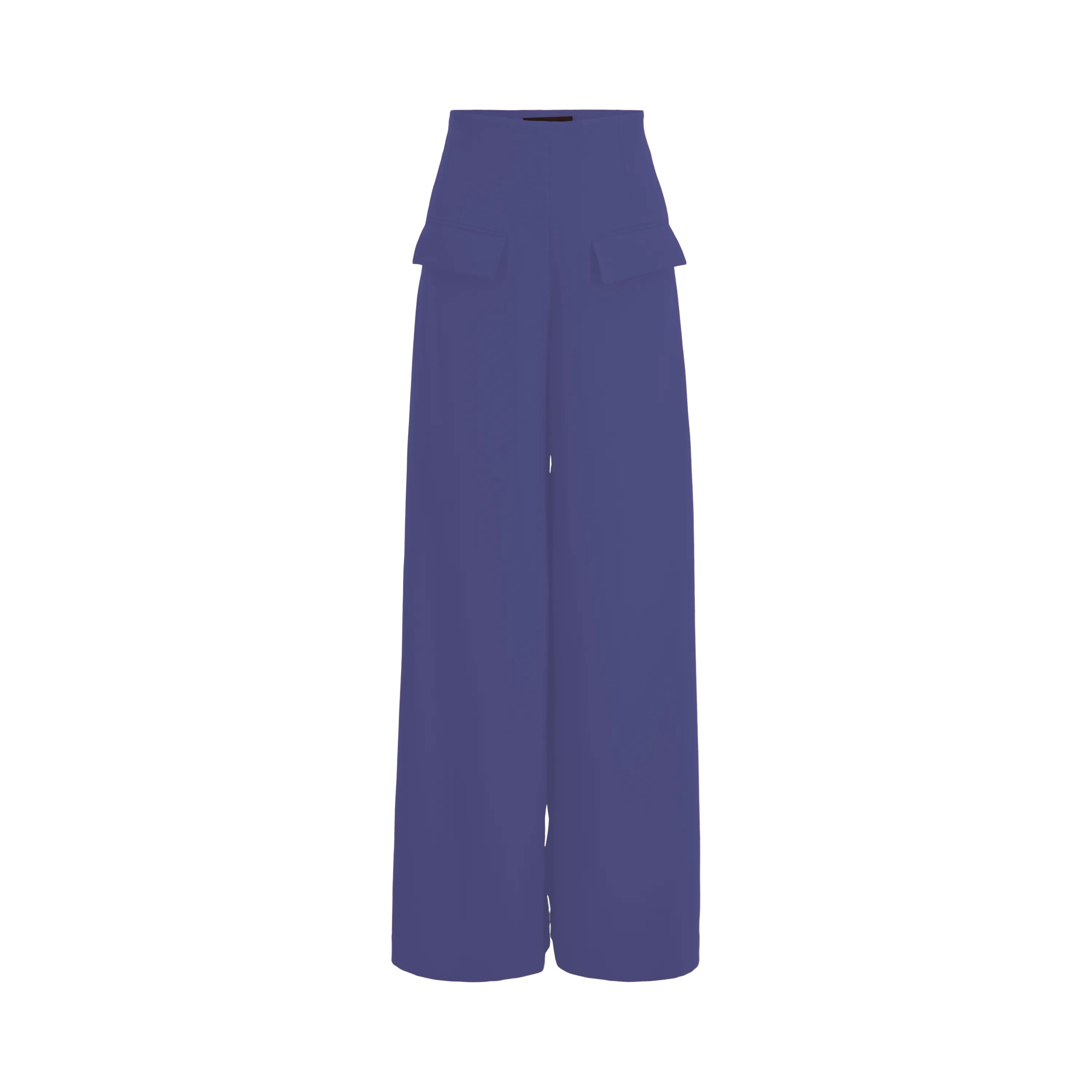 Wide Leg Stretch Pants - Ocean Blue