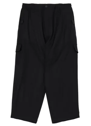 Wool Gabardine Tab Wide Pants