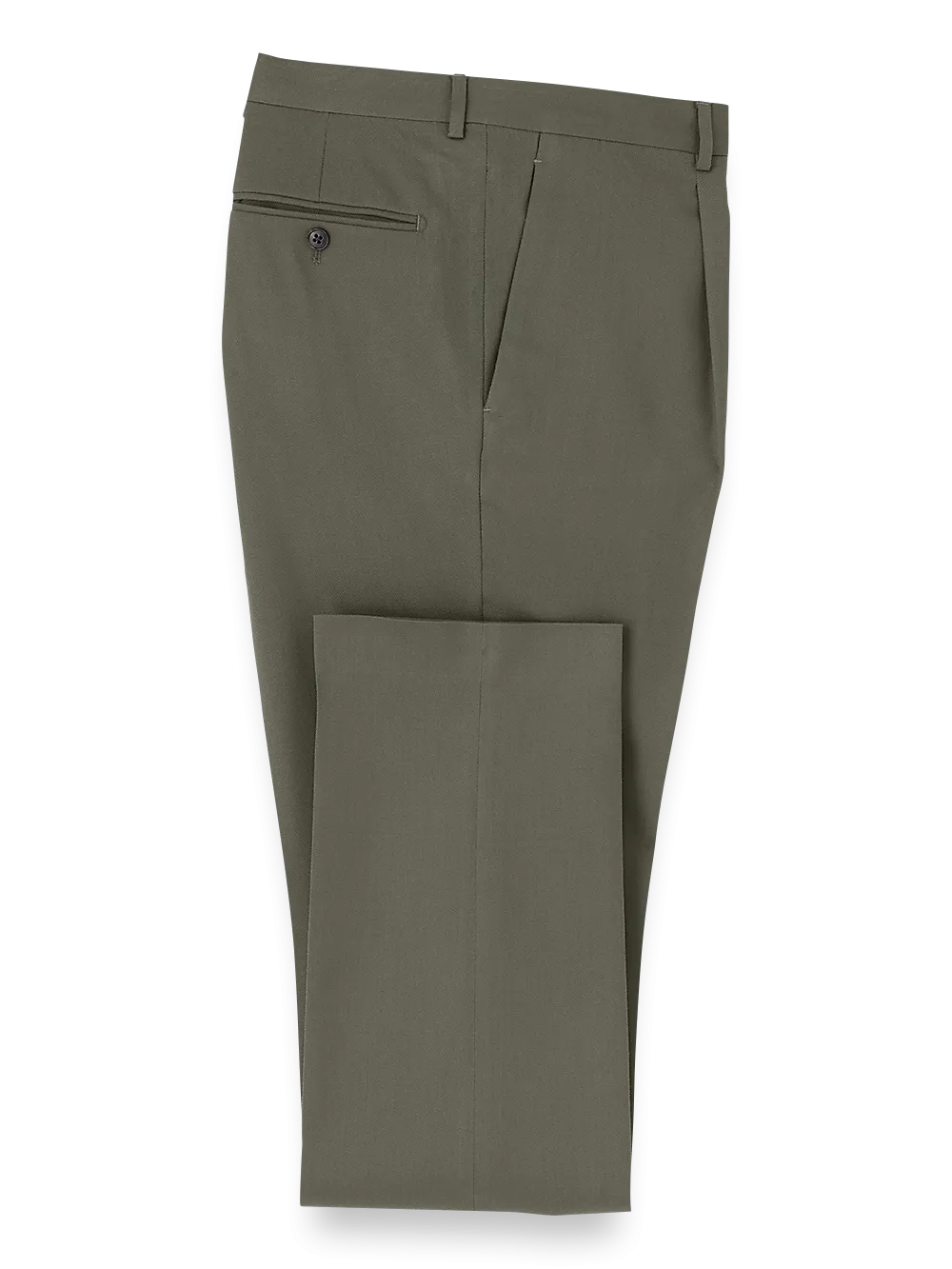 Wool Single Pleated Pants - Tan